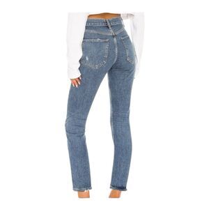 Agolde Riley High Rise Straight Crop in Frequency size 25